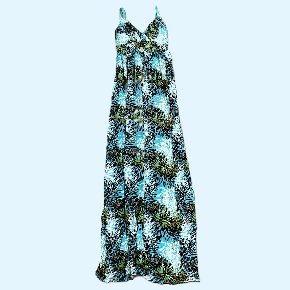 Long maxi dress. Empire waist. Spaghetti straps